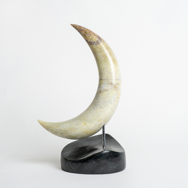 Sculpture titled "Media Luna" by Felipe Cesar D'Oliveira, Original Artwork, Stone
