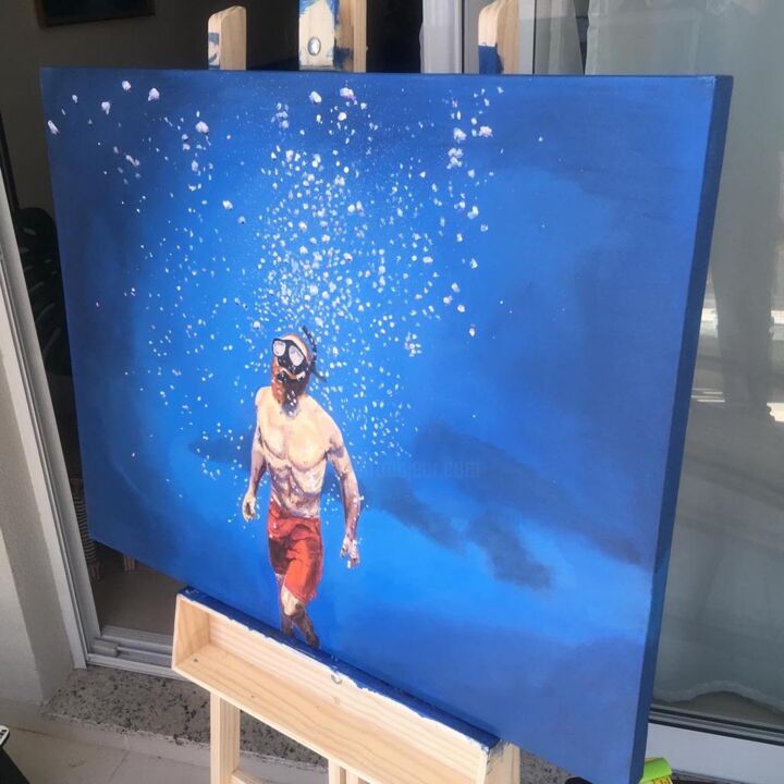 Painting titled "Aquaman 1" by Felipe Matarazzo, Original Artwork, Acrylic