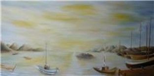 Pintura intitulada "Barcos" por Felippe H. Soares, Obras de arte originais