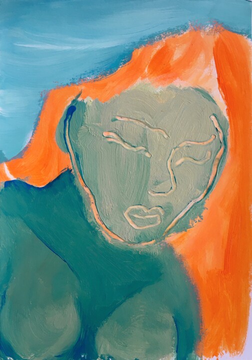 Peinture intitulée "Le masque" par Félix Perrinel, Œuvre d'art originale, Huile