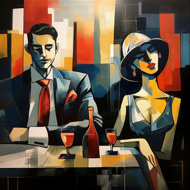 Digital Arts με τίτλο "First Date" από Felix Van Horst, Αυθεντικά έργα τέχνης, Ψηφιακή ζωγραφική