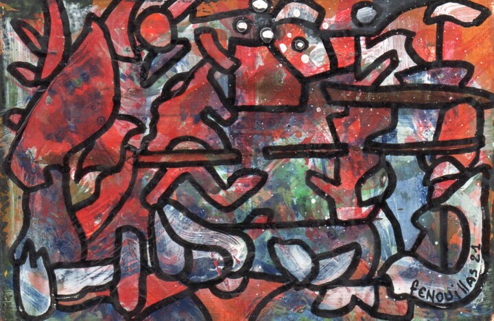 Peinture intitulée "Celui qui marche." par Jean-Bernard Fenouillas, Œuvre d'art originale, Acrylique