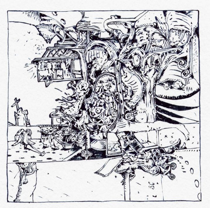 Desenho intitulada "Comme un château de…" por Jean-Bernard Fenouillas, Obras de arte originais, Tinta