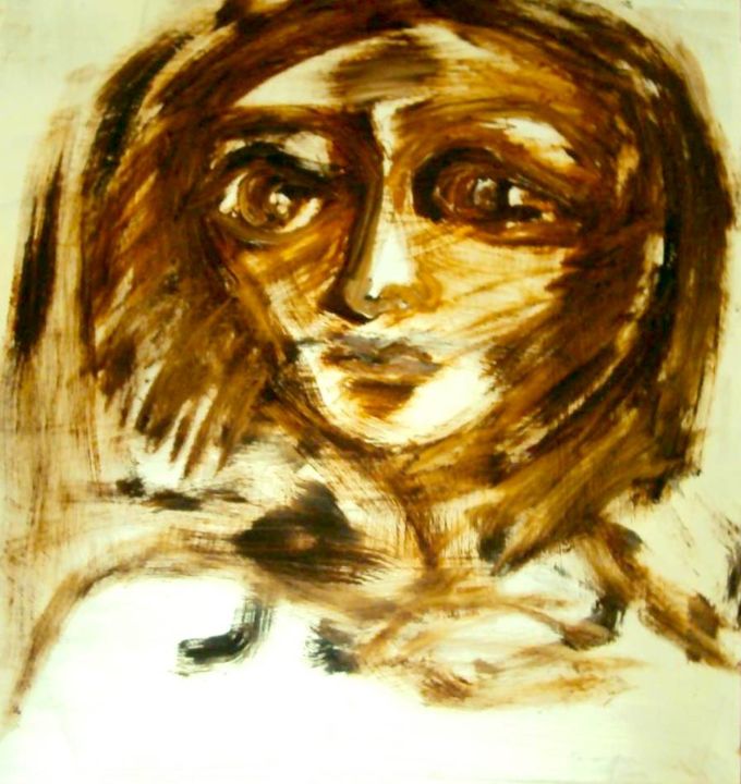 Pintura intitulada "Страх." por Irina Dubinina, Obras de arte originais, Óleo