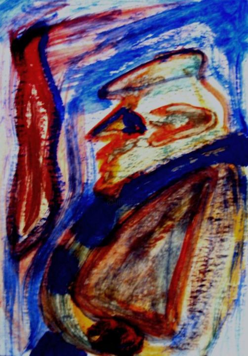 Рисунок под названием "Прохожий." - Irina Dubinina, Подлинное произведение искусства, Пастель