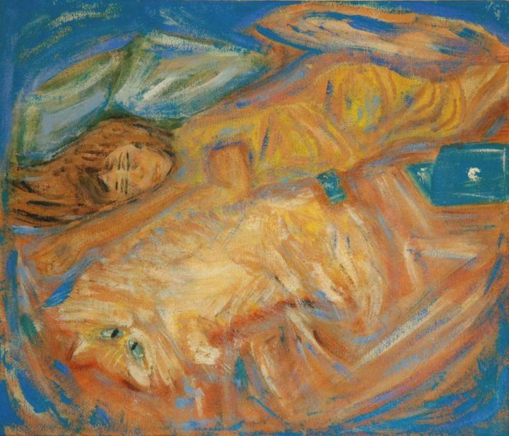 Peinture intitulée "Золотой сон." par Irina Dubinina, Œuvre d'art originale, Tempera