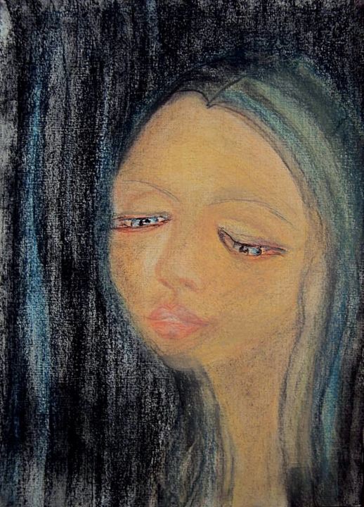 Tekening getiteld "Женский портрет." door Irina Dubinina, Origineel Kunstwerk, Pastel