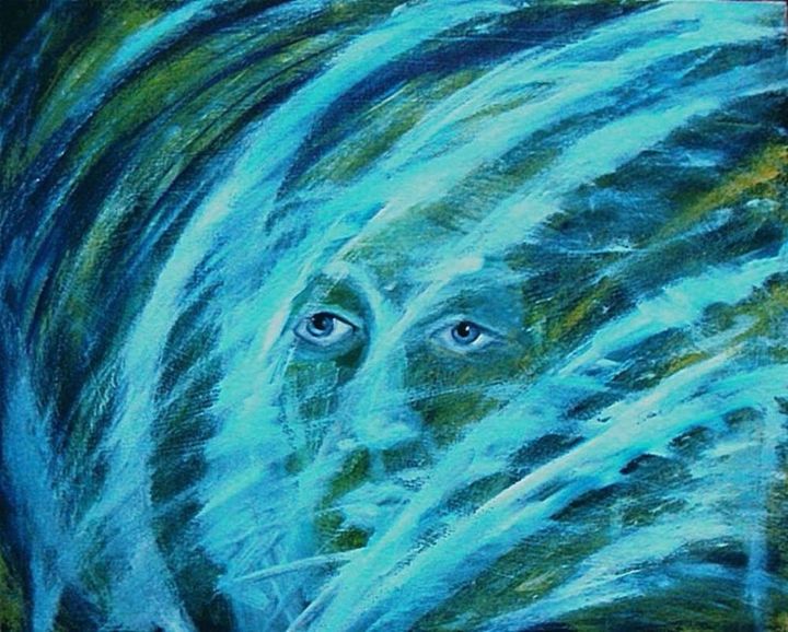 Картина под названием "Взгляд сквозь." - Irina Dubinina, Подлинное произведение искусства, Темпера