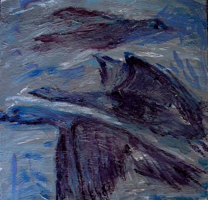 Painting titled "Полет это трудно." by Irina Dubinina, Original Artwork, Other