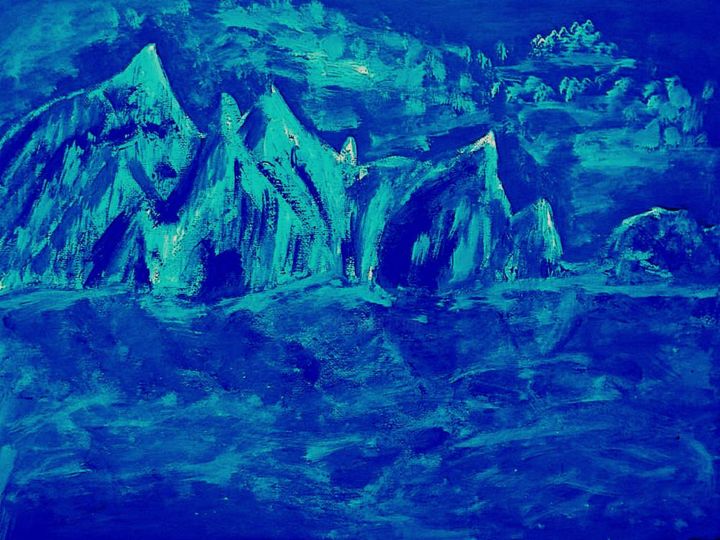 Картина под названием "Мир льда." - Irina Dubinina, Подлинное произведение искусства, Темпера