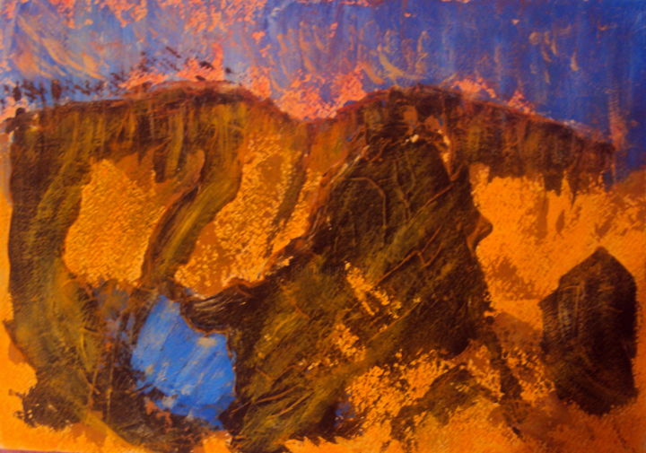 Картина под названием "Обрыв над сини озер…" - Irina Dubinina, Подлинное произведение искусства, Другой