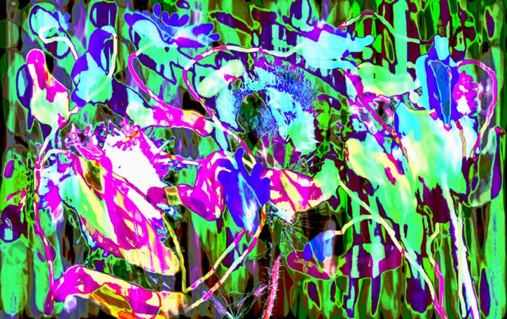 Цифровое искусство под названием "Мозаика лета." - Irina Dubinina, Подлинное произведение искусства, Цифровая живопись