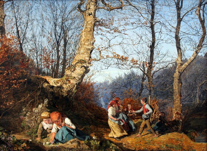 Pintura intitulada "Le début du printem…" por Ferdinand Georg Waldmüller, Obras de arte originais, Óleo