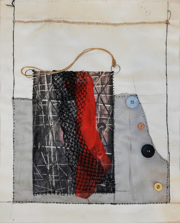 "Untitled-2" başlıklı Tekstil Sanatı Fereshteh Setayesh tarafından, Orijinal sanat, Kolaj