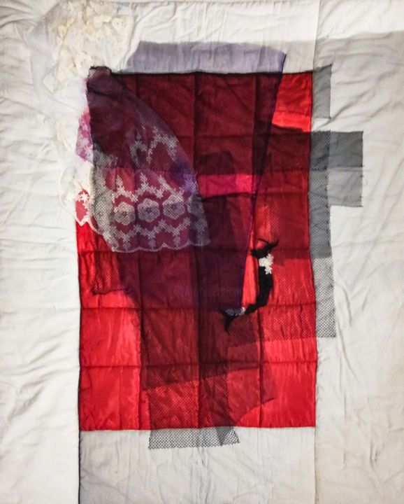 Sztuka tkaniny zatytułowany „Untitled-7” autorstwa Fereshteh Setayesh, Oryginalna praca, Kolaże