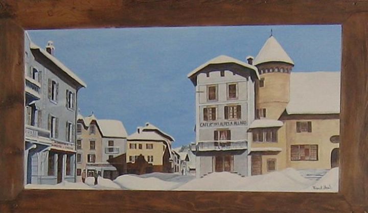 Painting titled "MEGEVE JUTE AVANT" by Franck Allard, Original Artwork