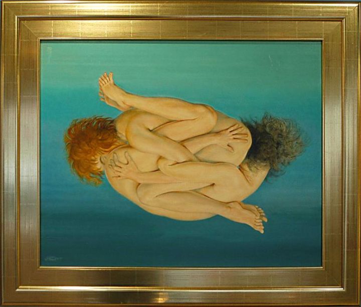 Pittura intitolato "Septième ciel" da Fernand Dresse, Opera d'arte originale