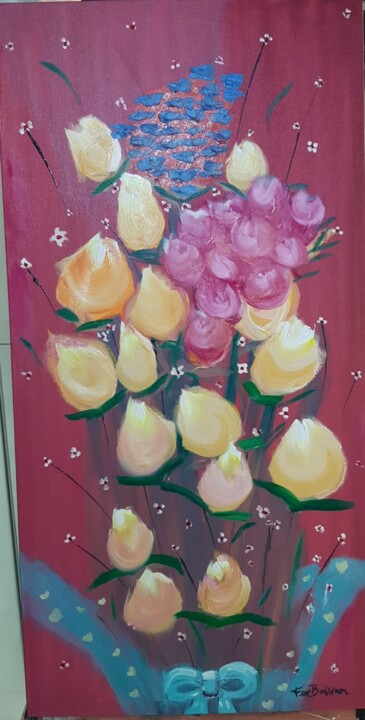 Pintura intitulada "Bouquet I" por Fernanda Bolivar, Obras de arte originais, Óleo