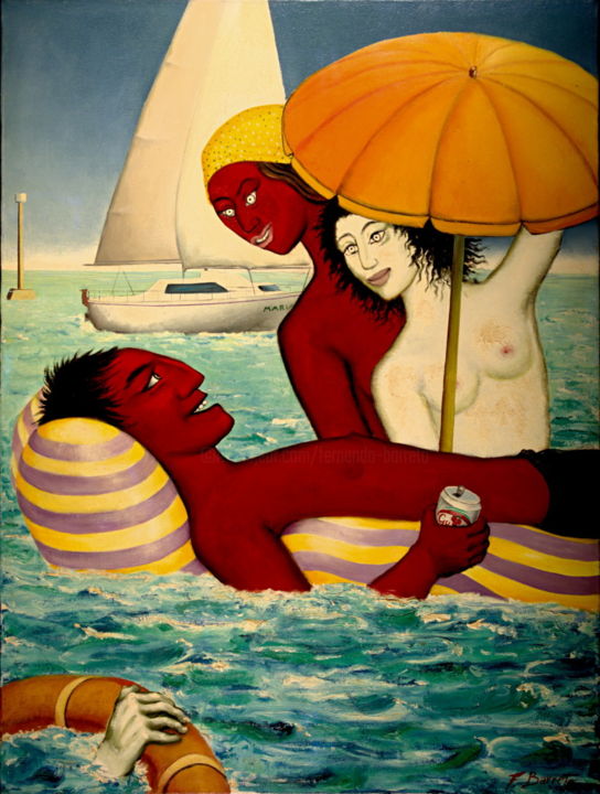 Pintura titulada "Intimidade 12" por Fernando Barreto, Obra de arte original, Oleo
