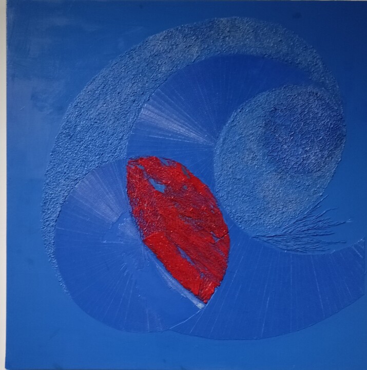 Malerei mit dem Titel "Sole Rosso" von Fernando Falconi, Original-Kunstwerk, Acryl Auf Andere starre Platte montiert