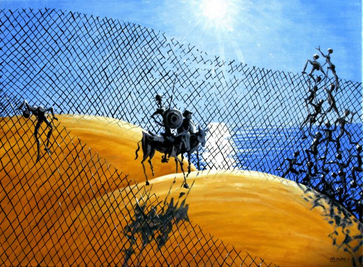 Painting titled "CHAPTER DON QUIXOTE" by Fernando Navajas Seco, Original Artwork, Oil