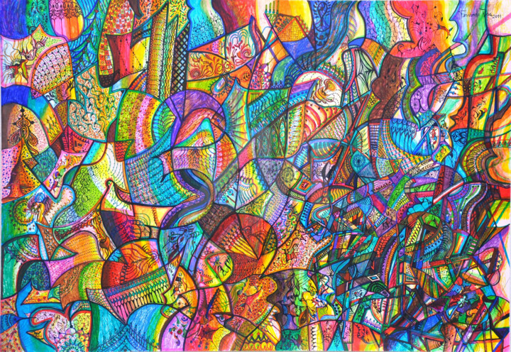 Desenho intitulada ""Nuances Delirantes…" por Fernando Rosa, Obras de arte originais, Canetac de aerossol