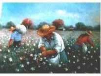 Pintura intitulada "Cosecheros de algod…" por Fernando Valenzuela, Obras de arte originais