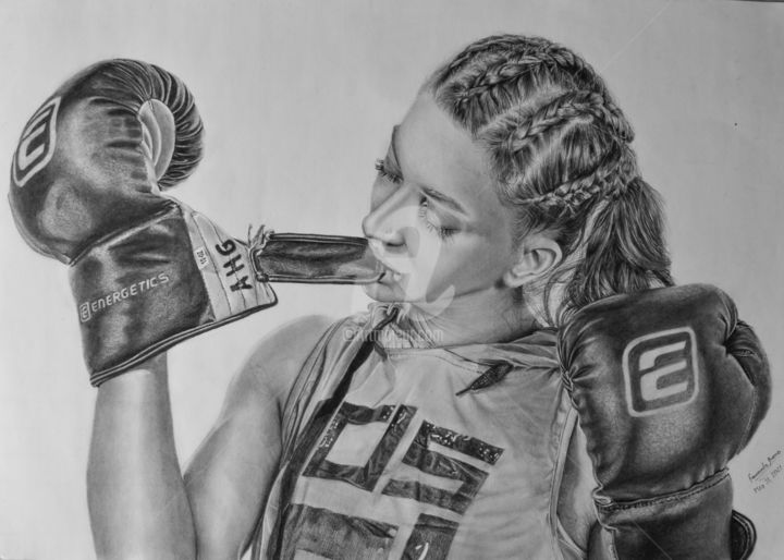 Desenho intitulada "HYPERREALISM - Sana…" por Fernando Bueno, Obras de arte originais, Lápis
