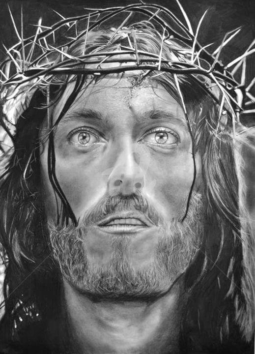 Desenho intitulada "Jesus Christ" por Fernando Bueno, Obras de arte originais, Lápis