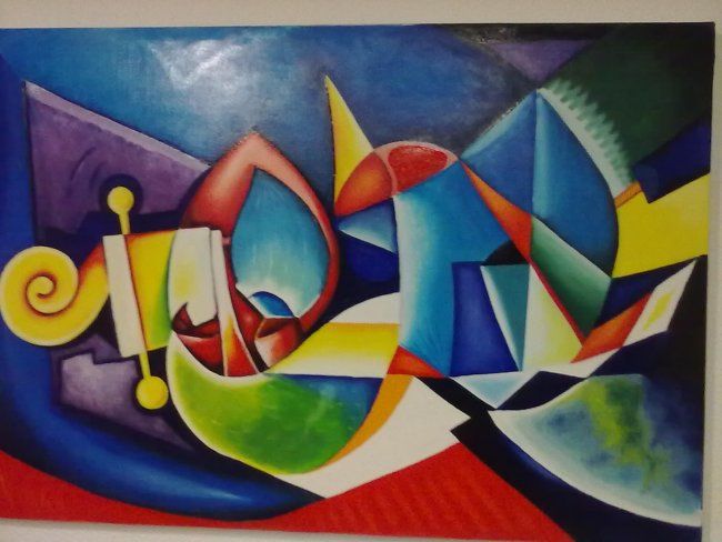 Painting titled "abstracto mar adent…" by Carlos Fernando Lopez, Original Artwork