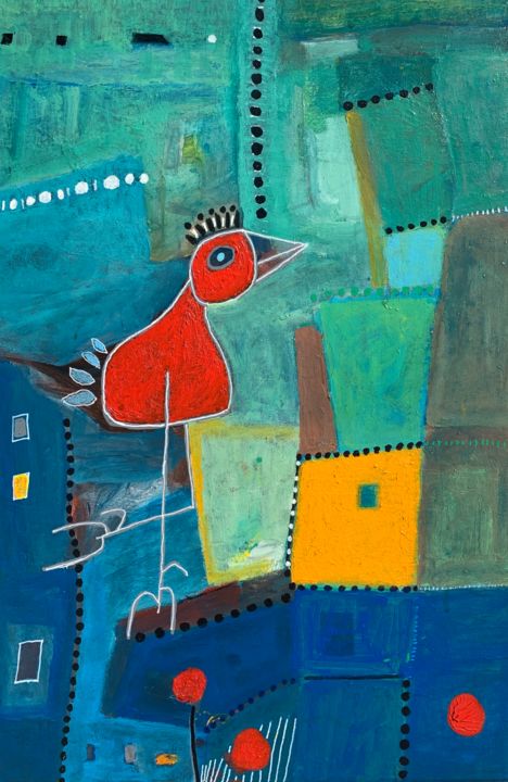 Pintura titulada "Bird" por Fernando Pereira Ribeiro, Obra de arte original, Acrílico