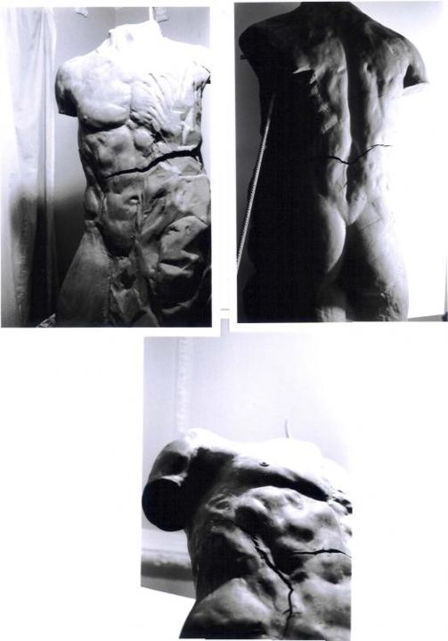 Skulptur mit dem Titel "Torso em Argila" von Fernando Zanetti, Original-Kunstwerk