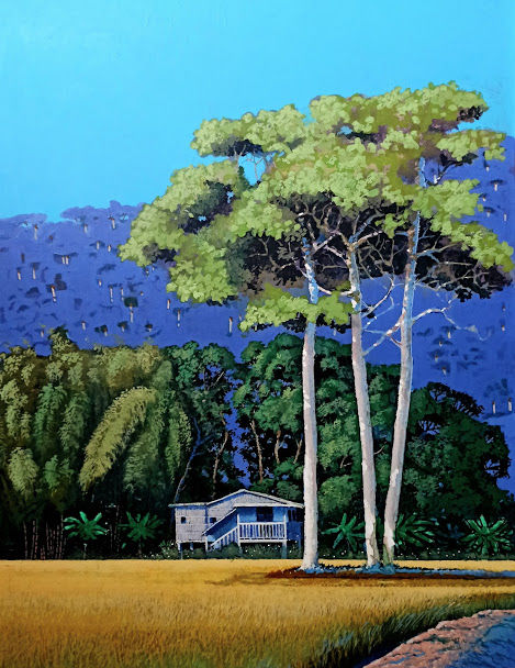 Malerei mit dem Titel "La hora boba" von Fernando Naranjo Espinoza, Original-Kunstwerk, Acryl