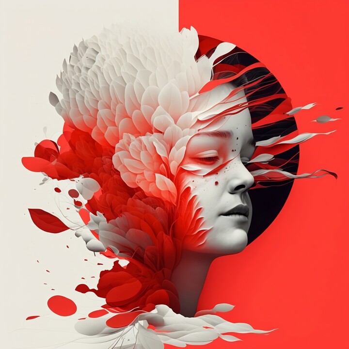 Grafika cyfrowa / sztuka generowana cyfrowo zatytułowany „Um sonho vermelho” autorstwa Fernex, Oryginalna praca, Malarstwo c…