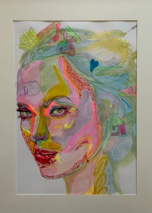 Peinture intitulée "Sun flower" par Franck Ferrao (Kiki), Œuvre d'art originale, Aquarelle