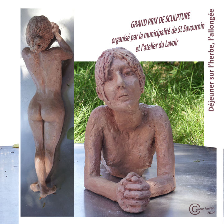 Sculpture intitulée "2014-dejeuner-sur-l…" par Carole Ferreri, Œuvre d'art originale, Céramique
