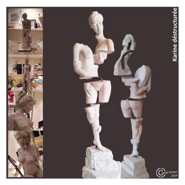 Escultura intitulada "2014-karine-destruc…" por Carole Ferreri, Obras de arte originais, Metais