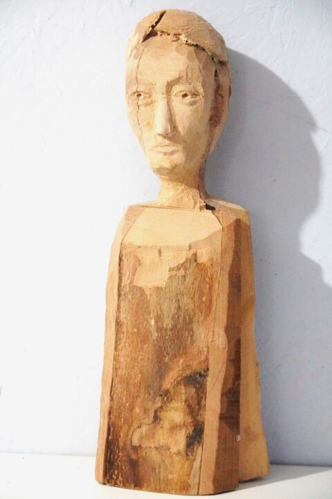 Sculptuur getiteld "İmmigrant" door Ferruh Alisir, Origineel Kunstwerk, Hout