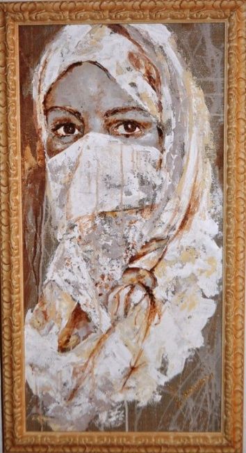 Peinture intitulée "Chercher du regard" par Feten Snoussi, Œuvre d'art originale