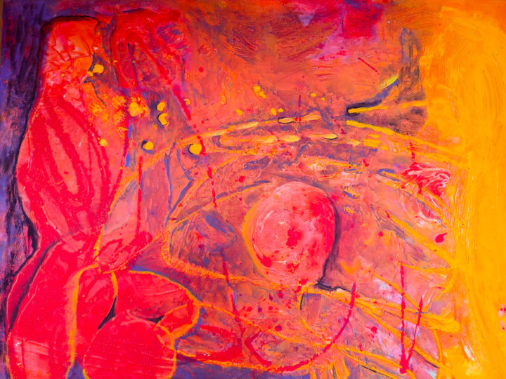 Malerei mit dem Titel "Vision of a meditat…" von Myriam, Original-Kunstwerk, Acryl