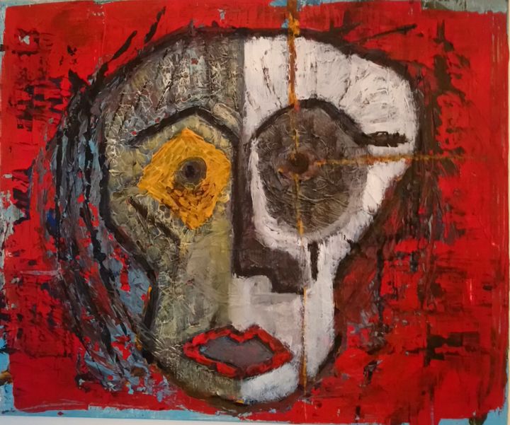 Painting titled "Dépression" by Djéro, Original Artwork, Acrylic