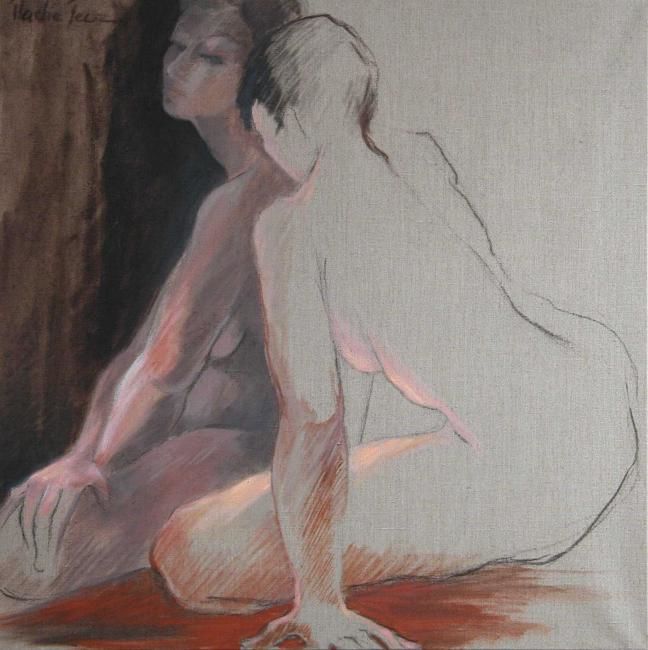 Painting titled "Un silence" by Nadie Feuz, Original Artwork