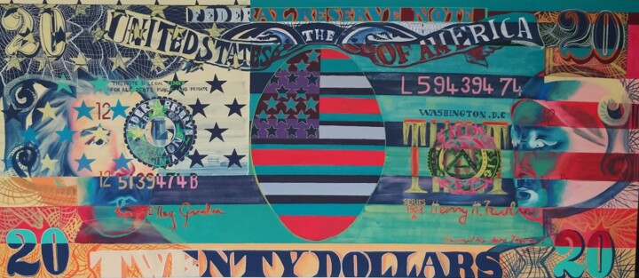 "20 dolar" başlıklı Tablo Fevziye Özocak tarafından, Orijinal sanat, Akrilik