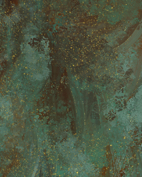 Digital Arts titled "Oxidized Copper" by Fg At, Original Artwork, Digital Painting