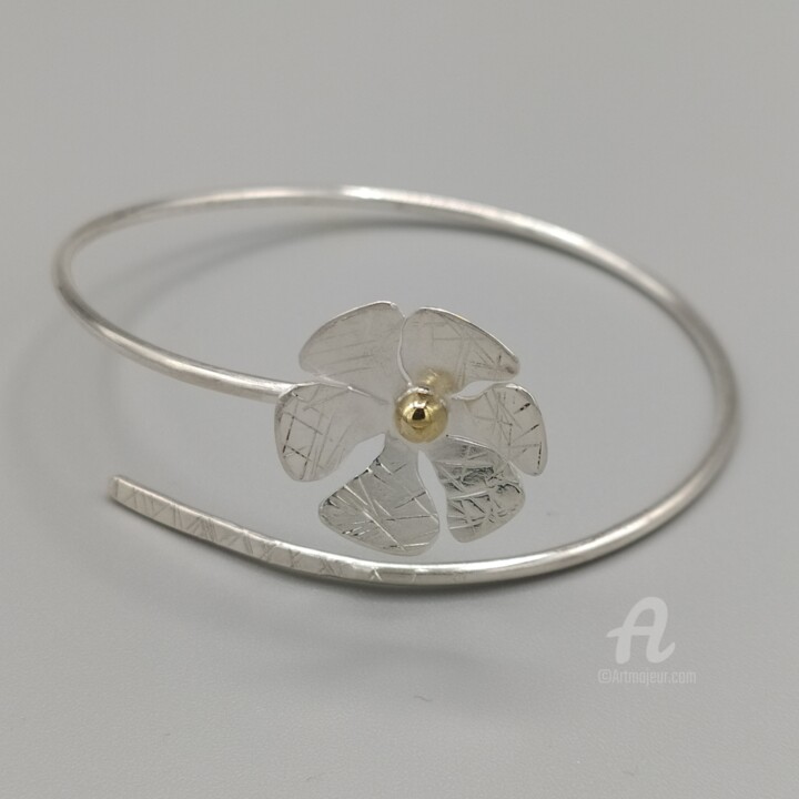 Design intitulada "Bracelet jonc argent" por Fgcreation, Obras de arte originais, Jóias