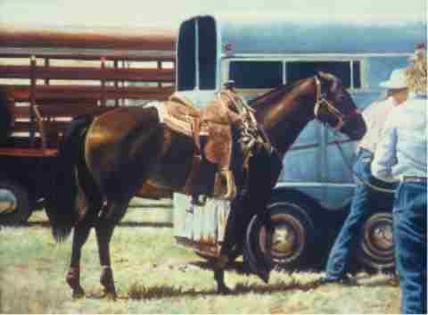 Ζωγραφική με τίτλο "All girl Rodeo" από Floyd Gentry, Αυθεντικά έργα τέχνης