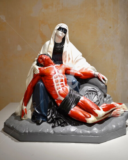 Scultura intitolato "PIETA, LA FEMME AU…" da Frédéric Garnier, Opera d'arte originale, Gesso