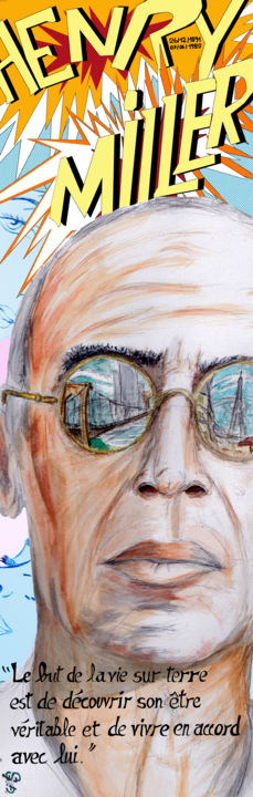 Arts numériques intitulée "Henry Miller" par Gilles David, Œuvre d'art originale, Travail numérique 2D