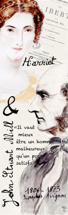 Arts numériques intitulée "John Stuart Mill" par Gilles David, Œuvre d'art originale, Travail numérique 2D
