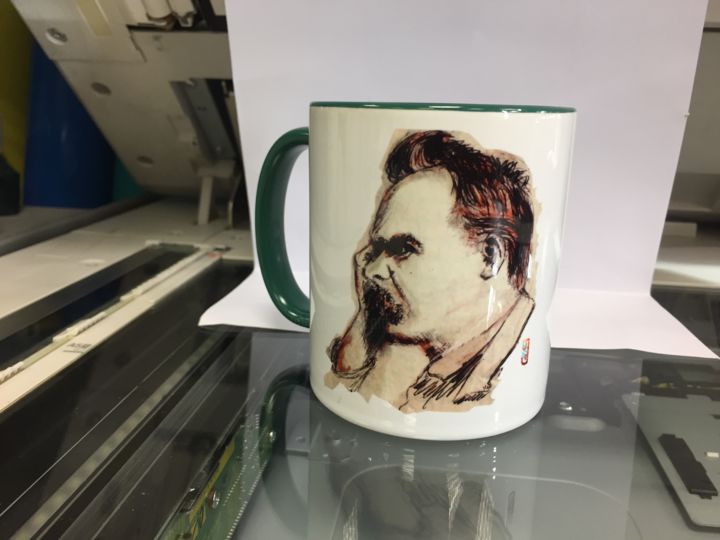 Design intitulée "Mug Nietzsche" par Gilles David, Œuvre d'art originale, Art de la table